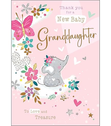Thank You For Our New Granddaughter Card - Etsy UK