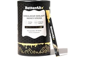 Better Alt Pure Himalayan Shilajit Sticks with Organic Honey, Saffron Easy to Consume Shilajit 30 Sticks for Energy Boost & Immune Support, 85+ Trace Minerals, 75%+ Fulvic Acid