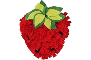 XJKLBYQ Mat à littoral pour animaux de compagnie, tapis d'alimentation pour chiens, 18x14 dans un tapis de reniflement de chiens de fraise non glissant, des jouets de puzzle interactifs durables pour le hams