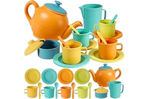 ‎AOLEVA AOLEVA Teeservice Set Kinder Outdoor, Puppengeschirr Plastik Kinderküche Tee Set Kindergeschirr Geschenk Spielküche Zubehör Geschenk für Kinder