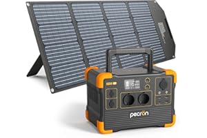 PECRON Centrale Elettrica Portatile E600LFP,614Wh LiFePO4 Batteria,1200W(2400w Picco) AC Uscita generatore solare per esterni, camper, campeggio (E600-200W)