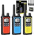 NXGKET Walkie Talkies for Adults Long Range,3 Pack Kids Walky Talky Rechargeable with Built-In Battery,16 Channels Radio with USB Type-C Cable,VOX Hand-free Auto Squelch For Outdoor Camping Hiking