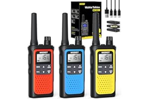 Rechargeable Talkie Walkie Longue Portée 5km,NXGKET Talkie-walkie Enfants Adultes avec Batterie Li-ION Intégrées,Cadeau Jouet pour Garcon Fille Plus 3 Ans, 16 Canaux Radio Lampe De Poche pour Camping