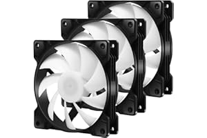 upHere gaming 4PIN PWM ventilador pc 120mm,ventiladores pc silencioso,ventilador pc, 3 Pack,Negro(SR12-BW4-3)