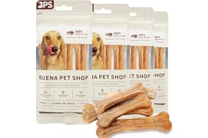 BPS BUENA PET SHOP 12x Ossa Pressate per Cani Bastoncino per Rinforzare i Denti Della Pelle di Mucca Snack per Cani Dentale 11,5 cm (confezione da 3 unità x 4)