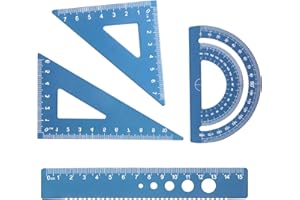 ‎KYTPYI Kytpyi geodreieck, lineal 15cm kinder, 4-teiliges Metalllineal-Set mit abgerundeten Ecken, Sicherheitsdesign, Schreibwaren, Mathematik, Geometrie-Kit, Winkelmesser für Schüler, Lehrer, Schule