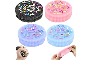 TOGETDREAM 4 Pcs Taba Squishy Set, Taba Squishy for Stress Relief Toys Pinching Biscuit Simulation Toy Fufu Fidget Toys Anxiety Relief Sensory Toy for Kids Adults Anxiety Relief Birthday Gifts