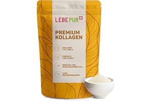 ‎LEBEPUR Lebepur Kollagen Pulver 1kg - bioaktives Premium Kollagen Hydrolysat - Peptide Typ 1 & 3 - Super löslich & geschmacksneutral