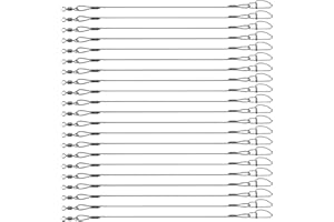 VGOL 30pcs Leaders de Fil de Pêche 45kg/100lb 50cm/19 Pouces en Acier Inoxydable Anti-Morsure Pêche Leurre Fil Leader Plates-Formes avec Émerillons et Boutons-Pression pour Pêche en Plein Air