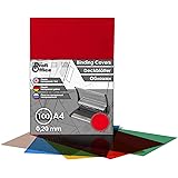 ProfiOffice® Deckblätter, DIN A4, transparent-rot, glänzend, 0.20 mm, 100 Stück(59004)