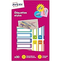 252 étiquettes Autocollantes Pour Stylos Et Fournitures - 7 Couleurs - Écriture Nom école