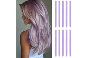 ARWIG 10 pezzi di estensione dei capelli con clip, estensioni dei capelli estensioni dei capelli umani estensioni dei capelli lisci lunghi clip in (viola nebbia)