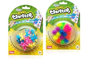 Slimy Sticky Creeblers & Heros Lot de 2 rampes murales, Chemin de fenêtre Collant, Creeblers & Heros, Sensory Antistress Fidget pour Enfants (à partir de 3 Ans)