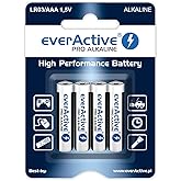 everActive Confezione da 4 batterie AAA Pro alcaline, Micro LR03 R03 1,5 V, massima potenza, durata 10 anni, 4 pezzi, 1 confe