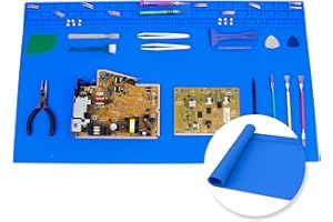 ESOLDNIC Tappetino per saldatura extra large in silicone, 70x40 cm, resistente al calore fino a 500 °C, grande tappetino di riparazione per BGA, telefono, laptop, pistola di saldatura