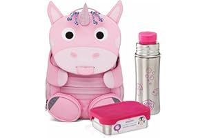 Affenzahn Großer Freund Bundle mit Trinkflasche und Brotdose Kita Rucksack Set