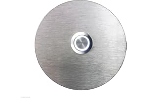 Eurosell - Beleuchtete V2A Design Edelstahl Klingel Rund - Runde Klingelplatte Tür Klingel Platte Klingelschild Türklingel Klingelknopf beleuchtet weiß silber
