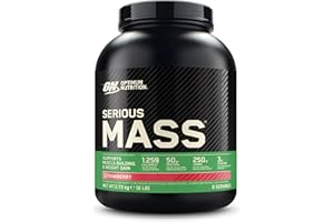 Optimum Nutrition Serious Mass Proteína para Ganar Peso, Sabor Fresa, 2.73kg, 8 Servicios