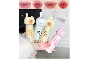 DENESTUP 4 Couleurs Gloss à Lèvres Hydratant, Gloss à Lèvres Brillant Mignon Chat Gelée Liquide Rouges à Lèvres Hydratant Brillant Verre Finition Lipgloss