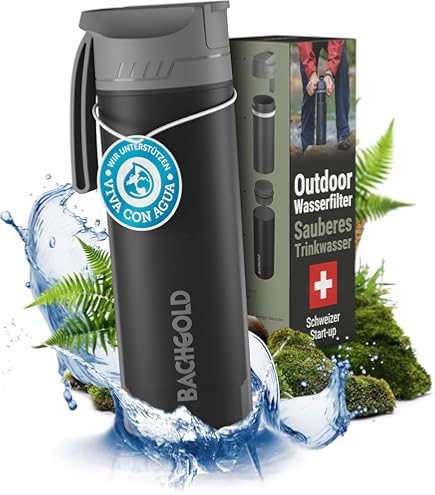 Borraccia Con Filtro BERGKVIST FJÄLLKLAR 500 Ml - Per Acqua Pulita In Outdoor, Nero - Foto 10
