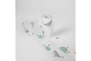 Lovely Kids Cenefas Adhesivas Para Los Niños Ocean Party 5.00 m x 0.155 m Azul Gris Blanco Fabricado en Alemania de A.S. Création 403759