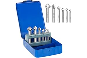 IWILCS Kegelsenker Set,Kegelsenker 6tlg Bohrer HSS, Ø 6,3-20,5mm, 90°, Kegel- und Entgratsenker-Satz,Senker Bohrer Senkbohrer Satz,DIN 335-C, in Metallbox