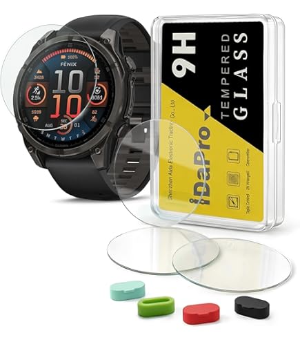 Pellicola protettiva in vetro temperato per Garmin Quatix 5, durezza 9H, trasparente, anti-impronte, senza bolle, confezione da 2