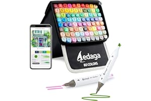‎AEDAGA AEDAGA 80 Farben Alkohol Marker mit App, Doppelspitze Alcohol Marker mit Ständer-Etui für Erwachsene & Kinder, Alkohol Stifte für Malen, Skizzieren & Zeichnen