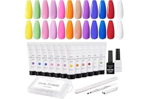 ‎MAKARTT Makartt Poly Nagel Gel-Set, Flower Shop Nagelverlängerung Gel 12 Farben Frühling Sommer Herbst Winter Nagel Geschenk Builder Extension Gel Nail Art Equipment All-in-One-Starter-Kit