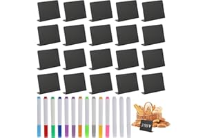 GOSHIES Zestaw mini tablic do pisania kredą w kształcie litery V, 20 sztuk, małe tablice do pisania kredą, do opisywania, na wesele, imprezę, do jedzenia