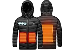 GÉNÉRIQUE Manteau Doudoune Chauffant Enfants USB Manteau Doudoune Chauffant Electrique Garçons Filles avec 3 Zones de Chauffage pour Le Travail en extérieur Tenue Quotidienne Ski Équitation Moto