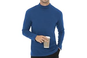 Tyhengta Men's Long Sleeve Top Turtleneck Fleece Undershirt Thermal Pullover Top Baselayer Winter Fleece Tops