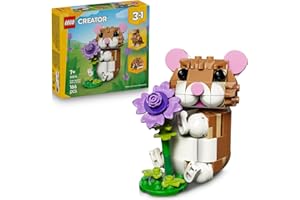 LEGO Creator 3’ü 1 Arada Sevimli Hamster ile Çiçek 31376 – 7 Yaş ve Üzeri Kız ve Erkek Çocuklar için Kirpi veya Kartala Dönüşebilen Yaratıcı Oyuncak Yapım Seti, Eğlenceli Hediye Fikri (166 Parça)