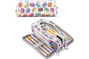 X SIM FITNESSX Piórnik dla nastolatek i dziewcząt, 3 przegródki, duża pojemność, do szkoły i biura, meteor, Plecak dziecięcy (macaron)