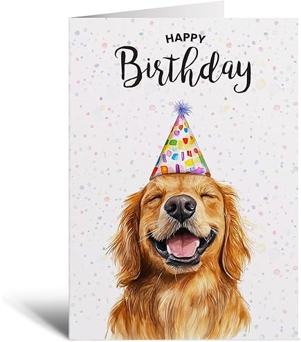 Abacus Cards Geburtstagskarte – Puddle Pups Motiv, Retriever & Welpe, Recycelbar, UK