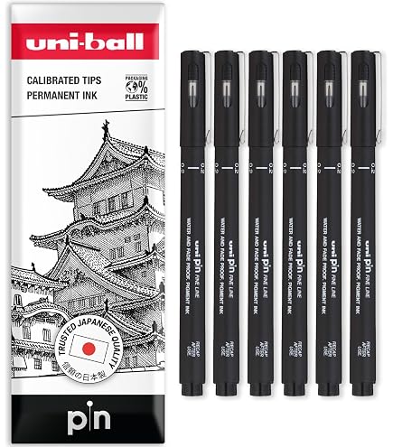 Uni-ball Fineliner Uni Pin Letteratura/Età5 (Grigio, Grigio chiaro, Grigio scuro, Nero, Seppia, 5 x
