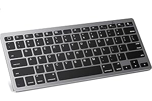 IFLIP Wireless Bluetooth Keyboard Slim Small Keyboard with 2.4G USB Connectivity, Multi Device Quiet Portable Keyboard for iPad/iPad Mini/Tablet/PC/Laptop/Android/Apple Mac UK Layout