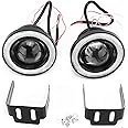 Fog Light，A Pair 3.5in LED Front Fog Lights Angel Eyes with COB Universal Replacement Assembly for Car SUV Truck (white)
