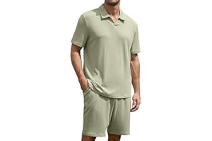 Anelune Trainingsanzug Herren Sommer Sportanzug Herren 2 Teiliges Kurzarm T-Shirts Kurze Hose Freizeitanzug für Jeden Tag