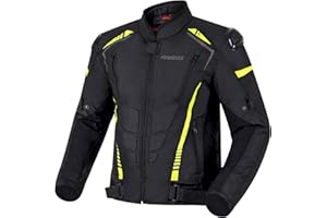 OZONE MOTO Pulse Chaqueta de Moto Hombre | Protectores de Codos y Hombros | Membrana Impermeable y Forro Térmico Extraíble | Deslizadores de Hombros | 3 Canales de Ventilación | Tallas hasta 7XL