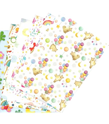 Eisenbahn Geschenkpapier - 6 Bögen Vintage Zug Design | Recyclbar | Mit Aufklebern | 70x50 Cm