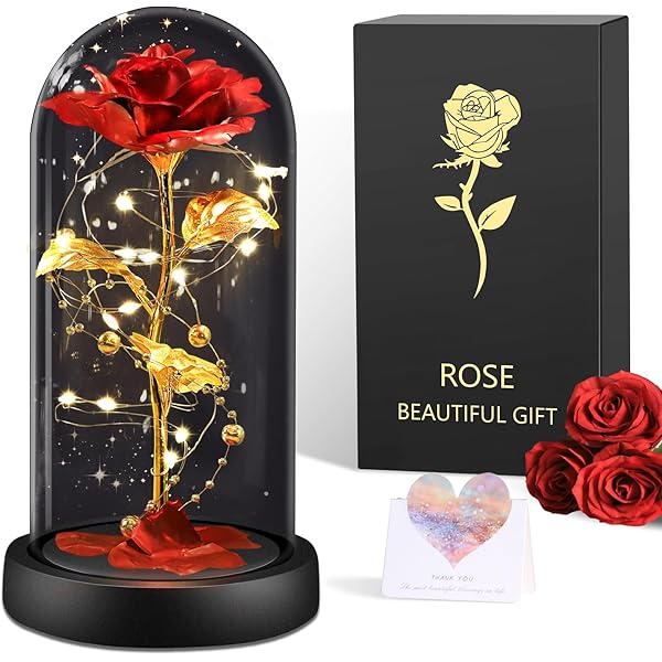 Geschenkdoos Met ik Hou Van Je Ketting - Echte Roos - Handgemaakt - Cadeau Voor Haar
