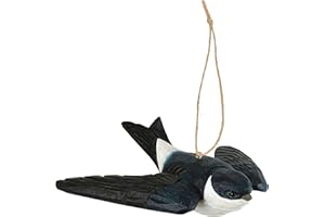 ‎WILDLIFEGARDEN WILDLIFEGARDEN Wildlife Garden WG421 DecoBird Mehlschwalbe - Handgeschnitzter Dekorative Vogel aus Holz - Fliegende Vögel