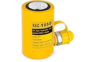 FlowerW 10T 22000LBS Solid Hydraulic Cylinder Jack 50mm Plunger Ram Hydraulic Hydraulic Jack for Car Van Boat Truck Caravan, Yellow