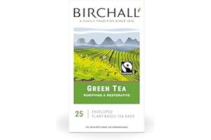 Birchall Tea | Green Tea | Pure Green Tea | 1 Pack of 25 Enveloped Plant-Based Tea Bags