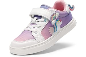 DREAM PAIRS Girls Fashion Trainers Slip-On (Little/Big Kids) - Lightweight Mesh Gym & School Shoes for Girls, Protective Toe