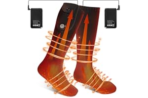 CEVIKNO Calcetines Calefactables - 4000mAh Calcetines Calefactables Eléctricos Recargables con 3 Temperaturas Ajustables, para Hombres y Mujeres, para Camping,Esquí,Pesca,Caza