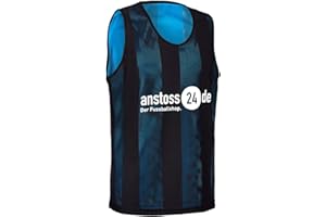 ELF Sports Wende Leibchen mit Druck 'anstoss24.de', Farbe:Schwarz/Türkis, Größe:XL