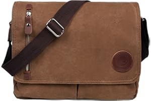 LOSMILE Umhängetasche, Vintage Canvas Schultertasche Herren. (Braun)