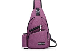 FANDARE Homme Sac de Poitrine Femme Sac d'Epaule Sacoche avec USB Sac Bandoulière Sling Bag Crossbody Bag pour Voyage, Cyclisme,Camping, randonnée, Imperméable Polyester